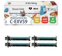 Compatible for Canon C-EXV59 Drum Unit Work for Canon ImageRUNNER IR 2625 2630 2635 2645 IR2625 IR2630 IR2635 Printers, with Chip, High Yield 80000 Pages, High-Definition Printing (4 Pack Black)