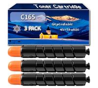 Compatible for Canon C165 Toner Cartridge, Work for Canon imagePress C165 C170 C265 C270 Printers, Toner Cartridge 3641C001AA 3642C001AA 3643C001AA 3644C001AA (3 Pack Black)