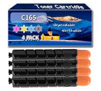 Compatible for Canon C165 Toner Cartridge, Work for Canon imagePress C165 C170 C265 C270 Printers, Toner Cartridge 3641C001AA 3642C001AA 3643C001AA 3644C001AA (4-Pack BK/C/M/Y)