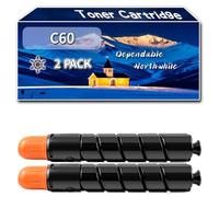 Compatible for Canon C60 Toner Cartridge, Work for Canon imagePRESS C60 C600 C600i C65 C700 C750 C800 C850 Printers, Toner Cartridge 8066B001 8067B001 8068B001 8069B001 (2 Pack Black)