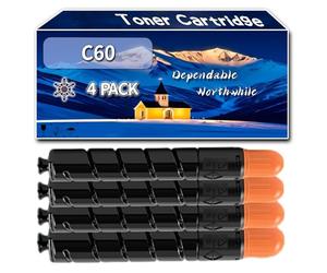 Compatible for Canon C60 Toner Cartridge, Work for Canon imagePRESS C60 C600 C600i C65 C700 C750 C800 C850 Printers, Toner Cartridge 8066B001 8067B001 8068B001 8069B001 (4 Pack Black)