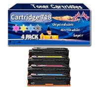 Compatible for Canon Cartridge 718 Toner Cartridges, Work for Canon i-SENSYS MF728 MF728cdw MF729 MF729cx MF8330 MF8330Cdn Printers (4-Pack BK/C/M/Y)