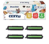 Compatible for Canon CEXV55 Drum Unit Work for Canon imageRUNNER Advance C256i C356i C356P DX C257i Printers, with Chip, High Yield 55000 Pages, High-Definition Printing (4 Pack Black)