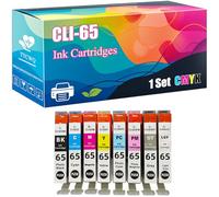 Compatible for Canon CLI-65 Ink Cartridges PIXMA PRO-200 Printers, High Yield 300 Pages, Unleash High-Definition Printing (1 Set)