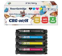 Compatible for Canon CRG-067H Toner Cartridge Work for Canon i-SENSYS LBP631Cw LBP633Cdw MF651Cw MF655Cdw MF655Cw MF657Cdw Printers (4-Pack BK/C/M/Y)