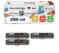 Compatible for Canon CRG-718 Toner Cartridge Work for Canon i-SENSYS LBP-7200CDN MF8330Cdn MF8350Cdn Printers, with Chip, High Yield 3400 Pages, High-Definition Printing (3 Pack Black)