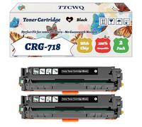 Compatible for Canon CRG-718 Toner Cartridge Work for Canon i-SENSYS LBP-7200CDN MF8330Cdn MF8350Cdn Printers, with Chip, High Yield 3400 Pages, High-Definition Printing (2 Pack Black)