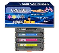 Compatible for Canon CRG-731 Toner Cartridges, Work for Canon i-SENSYS LBP-7100 LBP-7100Cn LBP-7100Cx LBP-7110Cw Printers, Toner Cartridges 731BK 731C 731M 731Y CRG731 (4-Pack BK/C/M/Y)