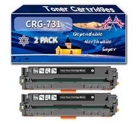 Compatible for Canon CRG-731 Toner Cartridges, Work for Canon i-SENSYS LBP-7100 LBP-7100Cn LBP-7100Cx LBP-7110Cw Printers, Toner Cartridges 731BK 731C 731M 731Y CRG731 (2 Pack Black)