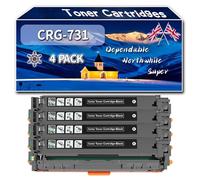 Compatible for Canon CRG-731 Toner Cartridges, Work for Canon i-SENSYS MF628cw MF8200 MF8230CN MF8280CW Printers, Toner Cartridges 731BK 731C 731M 731Y CRG731 (4 Pack Black)