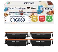 Compatible for Canon CRG069 Toner Cartridges Work for Canon i-SENSYS LBP-673 Cdw MF 750 Series MF 752 Cdw MF 754 Printers (4 Pack Black)