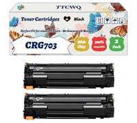 Compatible for Canon CRG703 Toner Cartridges Work for Canon Lasershot LBP-2900 Lasershot LBP-3000 LBP-2900 Printers (2-Pack Black)