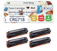 Compatible for Canon CRG718 Toner Cartridge Work for Canon LBP7200cd LBP7660Cdn MF8350cdn Printers, with Chip, High Yield 3500 Pages, High-Definition Printing (4 Pack Black)