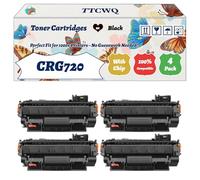 Compatible for Canon CRG720 Toner Cartridges Work for Canon i-SENSYS MF6680dn Printer, with Chip, High Yield 6000 Pages, High-Definition Printing (4 Pack Black)