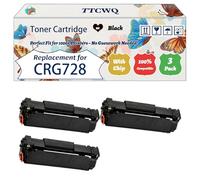 Compatible for Canon CRG728 Toner Cartridge Work for Canon IC MF4570dn MF4550d MF4452 MF4450 MF4420n MF4412 Printers, with Chip, High Yield 3000 Pages, High-Definition Printing (3 Pack Black)