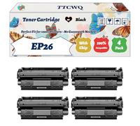 Compatible for Canon EP26 Toner Cartridge Work for Canon LaserBase MF5650 i-SENSYS MF3240 MF5730 MF5750 MF-27 Printers, with Chip, High Yield 2500 Pages, High-Definition Printing (4 Pack Black)