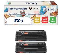 Compatible for Canon FX-3 Toner Cartridges Work for Canon imageCLASS 1100 LaserClass 1060P 2050 2060 4000 Printers, with Chip, High Yield 3700 Pages, High-Definition Printing (2-Pack Black)