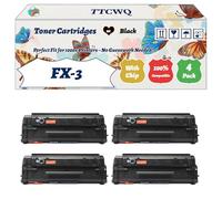 Compatible for Canon FX-3 Toner Cartridges Work for Canon LaserClass L300 L4000 MultiPass L60 L6000 L90 Printers, with Chip, High Yield 3700 Pages, High-Definition Printing (4 Pack Black)