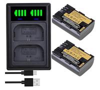 Compatible for Canon LP-E6P Battery for EOS R5 R6 R7 R EOS 5DS R 5D Mark II Mark III 6D 7D 80D 90D 2850mAh,Accessories(2 Battery 1 Charger)