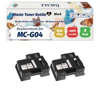 Compatible for Canon MC-G04 Waste Toner Bottle Work for Canon Pixma G2570 G2470 G4570 G4470 Printers, with Chip, High Yield 80000 Pages, High-Definition Printing (2-Pack Black)