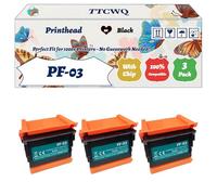 Compatible for Canon PF-03 Printhead Work for Canon ImagePROGRAF IPF 700 IPF 710 IPF 720 IPF 760 IPF 760 M40 Printers (3 Pack Black)