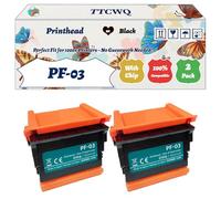 Compatible for Canon PF-03 Printhead Work for Canon ImagePROGRAF IPF 700 IPF 710 IPF 720 IPF 760 IPF 760 M40 Printers (2-Pack Black)