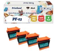 Compatible for Canon PF-03 Printhead Work for Canon ImagePROGRAF IPF 700 IPF 710 IPF 720 IPF 760 IPF 760 M40 Printers (4 Pack Black)
