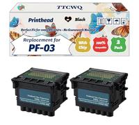 Compatible for Canon PF-03 Printhead Work for Canon imagePROGRAF LP-24 LP-17 9100 9000S 9000 Printers, with Chip, High Yield 100000 Pages, High-Definition Printing (2-Pack Black)