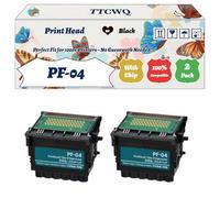 Compatible for Canon PF-04 Print Head Work for Canon imagePROGRAF iPF650 iPF670 iPF750 iPF755 iPF760 Printers (2-Pack Black)
