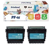 Compatible for Canon PF-05 Printhead Work for Canon ImagePROGRAF IPF 6400S IPF 6400SE IPF 6450 IPF 8300 Printers, with Chip, High Yield 25000 Pages, High-Definition Printing (2-Pack Black)