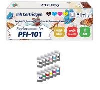 Compatible for Canon PFI-101 Ink Cartridge Work for Canon imagePROGRAF 6000 5100 5000 6000S 6100 6200 Printers, with Chip, High Yield 6500 Pages, High-Definition Printing (1 Set)