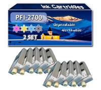Compatible for Canon PFI-2700 Ink Cartridges, Work for Canon imagePROGRAF GP-2000 GP-4000 Printers, Ink Cartridges PFI-2700 PK PFI-2700 C PFI-2700 M PFI-2700 Y PFI-2700 MK (2 Set)