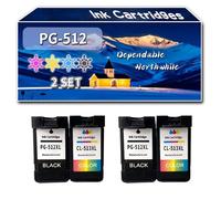 Compatible for Canon PG-512 CL-513 Ink Cartridges, Work for Canon PIXMA MX350 MP280 MP495 MX410 MX420 MP240 MP230 Printers, Ink Cartridges (2 Set)