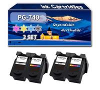 Compatible for Canon PG-740 Ink Cartridges, Work for Canon MG2170 MG2270 MG3170 MG3570 MG4170 MG4270 Printers, Ink Cartridges PG740 CL741 CL-741 PG740XL CL741XL (2 Set)