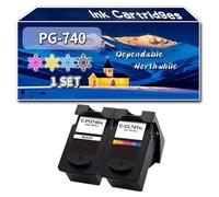 Compatible for Canon PG-740 Ink Cartridges, Work for Canon MG2170 MG2270 MG3170 MG3570 MG4170 MG4270 Printers, Ink Cartridges PG740 CL741 CL-741 PG740XL CL741XL (1 Set)