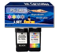 Compatible for Canon PG-740 Ink Cartridges, Work for Canon Pixma MG2170 MG2270 MG3170 MG3570 MG41770 MX377 MX397 MX437 Printers, Ink Cartridges PG740 740XL CL741 741XL (1 Set)