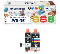 Compatible for Canon PGI-35 CLI-36 Ink Cartridges Work for Canon MAXIFY BX110 PIXMA iP100 PIXMA iP100WB PIXMA mini Printers (1 Set)
