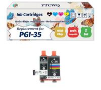 Compatible for Canon PGI-35 CLI-36 Ink Cartridges Work for Canon mini260 mini320 Pixma iP100 Pixma iP110 Printers, with Chip, High Yield 650 Pages, High-Definition Printing (1 Set)