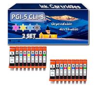 Compatible for Canon PGI-5 CLI-8 Ink Cartridges, Work for Canon PIXMA MP530 MP530 MP600 MP600 MP600R MP600R Printers (2 Set)