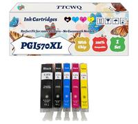 Compatible for Canon PGI570XL Ink Cartridges Work for Canon PIXMA MG5700 MG5750 MG5751 MG6850 MG6851 Printers, with Chip, High Yield 680 Pages, High-Definition Printing (1 Set)