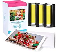 Compatible for Canon Selphy CP1300 CP1500 CP1200 Ink and Photo Paper Set | for Canon Printer CP1000 CP910 CP900 CP810, KP-108IN 3 Color Ink Cartridges and 108 Sheets 100 x 148mm Photo Paper Glossy