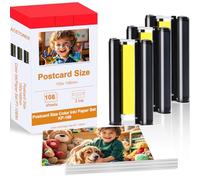 Compatible for Canon Selphy CP1500 Ink and Paper KP-108IN 3 Color Ink Cartridges & 108 Sheets 4x6 Photo Paper Glossy for Canon Selphy CP1300,CP1500,CP1500,CP1000, CP910, CP900 Compact Photo Printers