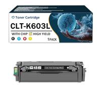 Compatible for CLT-K603L CLT-C603L CLT-Y603L CLT-M603L Toner Cartridges Work for Samsung ProXpress C4010ND C4060FX C4062FX Printers, With Chip, High-Definition Printing,Black-1Pack