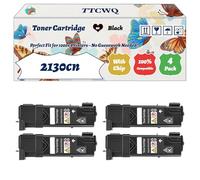 Compatible for Dell 2130cn Toner Cartridge Work for Dell 2130cn 2135cn Printers, with Chip, High Yield 2500 Pages, High-Definition Printing (4 Pack Black)