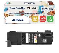 Compatible for Dell 2130cn Toner Cartridge Work for Dell 2130cn 2135cn Printers, with Chip, High Yield 2500 Pages, High-Definition Printing (1 Pack Black)