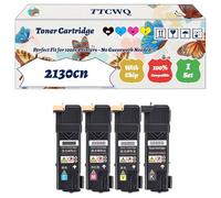Compatible for Dell 2130cn Toner Cartridge Work for Dell 2130cn 2135cn Printers, with Chip, High Yield 2500 Pages, High-Definition Printing (4-Pack BK/C/M/Y)