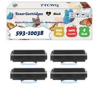 Compatible for Dell 593-10038 Toner Cartridges Work for Dell 1700 1700n 1710 1710n Printers, with Chip, High Yield 7000 Pages, High-Definition Printing (4 Pack Black)
