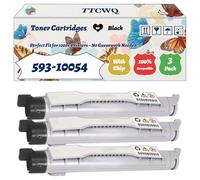 Compatible for Dell 593-10054 Toner Cartridges Work for Dell 5100CN Printers, with Chip, High Yield 9000 Pages, High-Definition Printing (3 Pack Black)