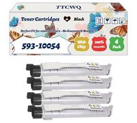 Compatible for Dell 593-10054 Toner Cartridges Work for Dell 5100CN Printers, with Chip, High Yield 9000 Pages, High-Definition Printing (4 Pack Black)