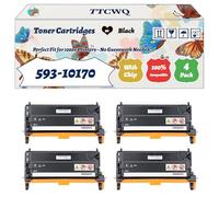 Compatible for Dell 593-10170 Toner Cartridges Work for Dell 3110CN 3115CN Printers, with Chip, High Yield 8000 Pages, High-Definition Printing (4 Pack Black)